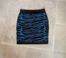 Minirock Strick Stretch Größe M Zebra Schwarz Blau