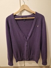 GANT Damen Strickjacke Gr. M  Lammwolle, Farbe Lila Violett Plum