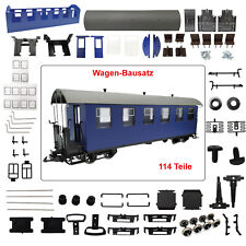 Personenwagen blau HSB/DR 6 Fenster Spur-G Gartenbahn Bausatz Selbstbau Wagen