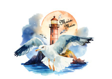 Leuchtturm und Möwen