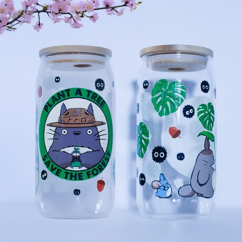 Totoro trinkglas mit - mit, bambus