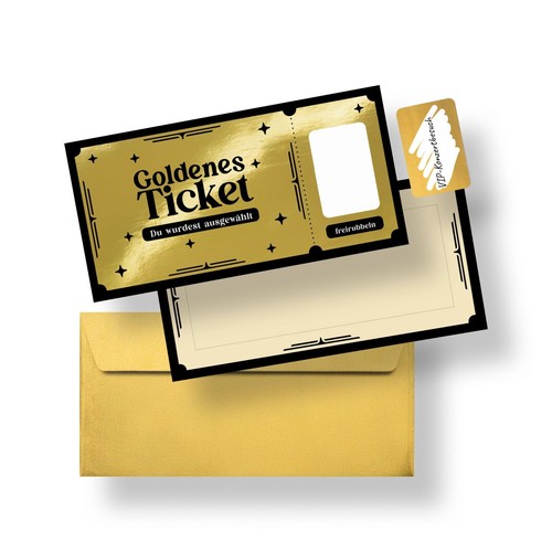 Goldenes ticket gutschein - ticket,