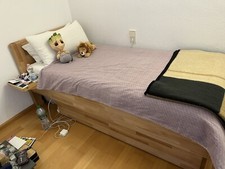 bett 90x200 mit lattenrost und matratze holz