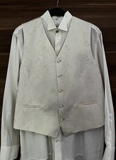 WILVORST Hemd, Weste  Einstecktuch Plastron Set Beige Neu Größe L