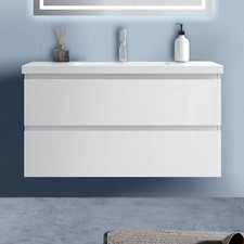 Badschrank Unterschrank 50-100cm Weiß Hochglanz oder Schwarz Hochglanz