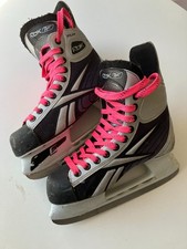 RBK Reebok Eishockey Fitlite Skates rosa Schnürsenkel Größe UK 5,5 EU 38,5