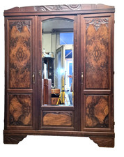 Kleiderschrank Wäscheschrank antik Art Deko Jugendstil Frankreich Nuss