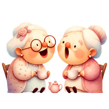 Wandtattoo Aufkleber | Charmante Oma | Wandaufkleber 18X18 cm Groß