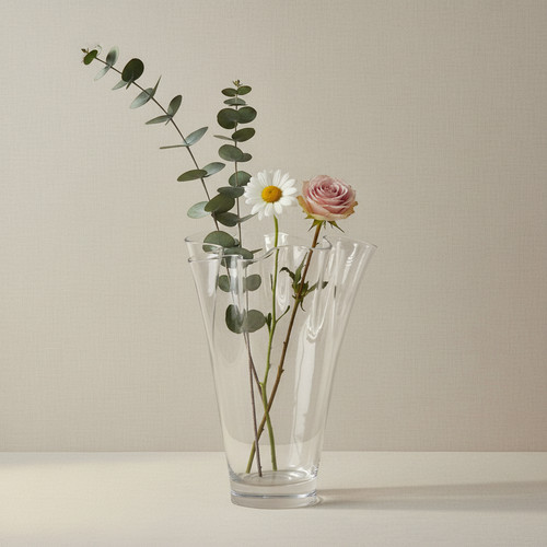 Vase glas gewellt klar - glas,