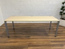 Mauser großer Schreibtisch 220x80 Ahorn grau einstellbar