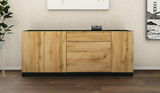 Sideboard 190 cm Kommode TV Board Anrichte Grifflos Weiß Hochglanz Schwarz VAASA