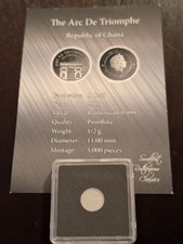 0,5 Gramm Ruthenium, 1 Cedit Ghana, Mit Zertifikat, Triumphbogen, Paris