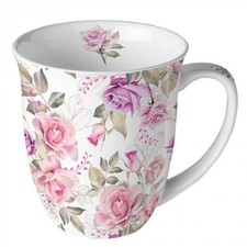Ambiente Kaffeetasse Teetasse Becher Mug 0,4l  Josephine Rosen - Fine Bone China