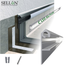 Sockelprofil LED Alu-Wandprofil Terrassen-Abschlussprofil Keramik Klebeböden RAL