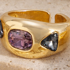 Statement Ring Gold offen lila