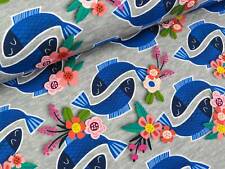 Hamburger Liebe Baumwolljersey Weekender Filipe Fische mittelgrau meliert