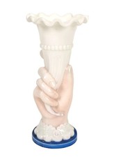 antike Opalglas Vase Hand mit