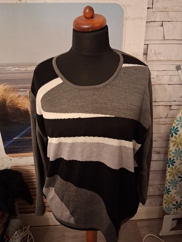 Pullover weiß schwarz - gr,