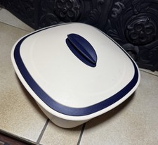 Tupperware Siebservierer Set Behälter & Sieb Thermoduo,3 Liter, Blau - Beige