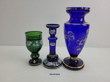 2x Vasen 1x Kerzenhalter Lausitzer Glas Handarbeit 16-27cm Deko #2512329