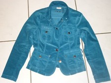 Tolle Damen Jacke Sakko kurze Jacke Blaser Samt türkisgrün Gr. 36 Street One