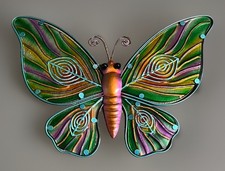 Peaca Deko Schmetterling aus Glas und Metall bunt 42cm