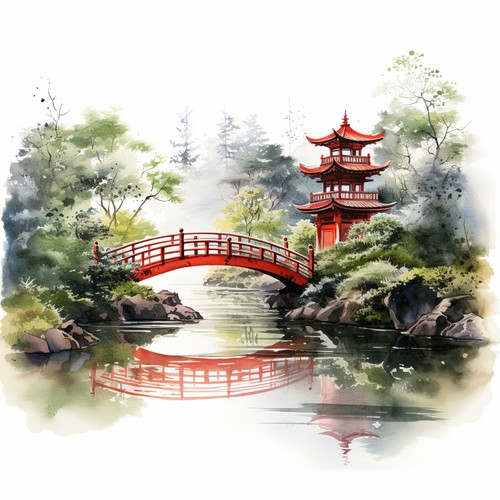 Wandbild japan garten - wandbild,