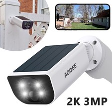 AOQEE Solar Überwachungskamera WLAN Außeneinsatz, 2K Nachtsicht,IP65 2-Way Audio