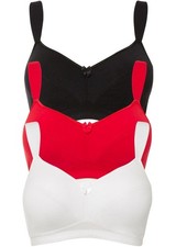 2er-Pack Bügel-BH Gr. 110 Cup E Weiß Schwarz Rot Unterwasche Bra Oberteil Neu*