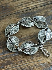 David Andersen Sterling Silber Blatt Armband Norwegen Norweger Vintage Nachla...