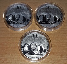 3 x 1 Oz Silber China Panda