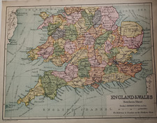 Original 1886 antike Karte von