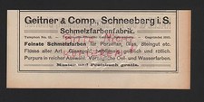 SCHNEEBERG, Werbung 1908