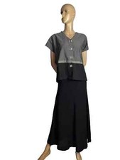 Maxirock schwarz Schurwolle body con high waist viktorianisch 40er vintage XS