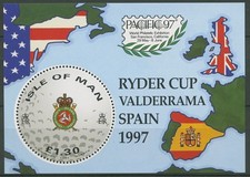Isle of Man 1997 PACIFIC'97 Golf Ryder Cup Block 29 postfrisch (C90641)