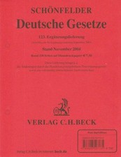 Schönfelder Deutsche Gesetze. 123. Ergänzungslieferung Stand November 2004. (Ans