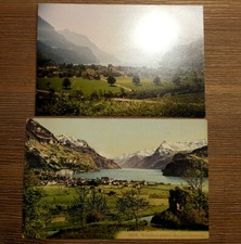 Historische Ansichtskarte, 1893, und Fotografie 1992, Brunnen gegen Urirotstock
