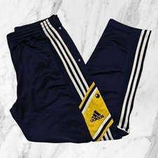 Adidas Adibreak Vintage jahren 90 Herren Jogginghose Buttons Blau Gelb Größe M