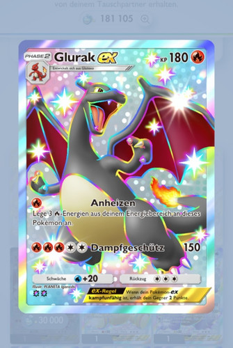 Pokémon tcg pocket glurak - glurak, ex