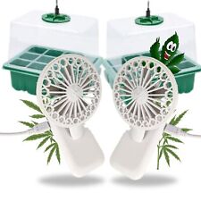 2 Stück Mini Ventilator Grow mit Clip für Zimmergewächshaus klein Growbox Set