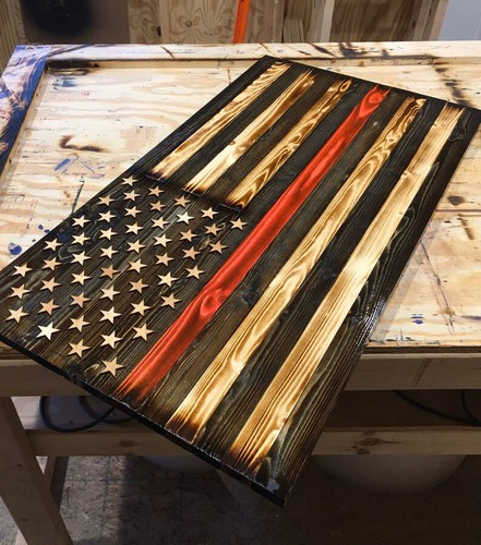 Amerikanische massivholzflagge - amerikanische,