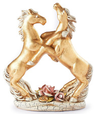 Figur Capodimonte Figürchen Porzellan Paar Pferde Zügellose Verzierung