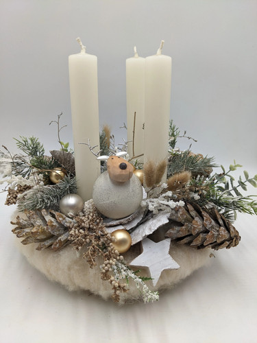 Adventskranz kugel stern elch - adventskranz,
