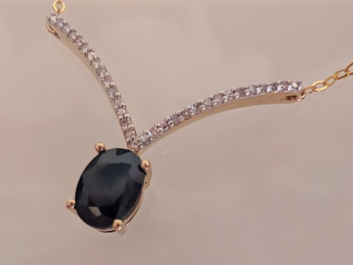 Edles saphir collier mit - collier,