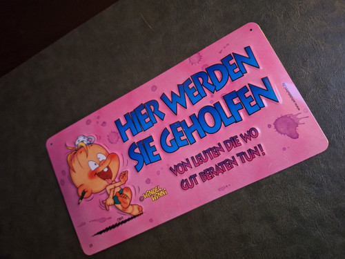 Windel winni blechschild hier - windel, "hier