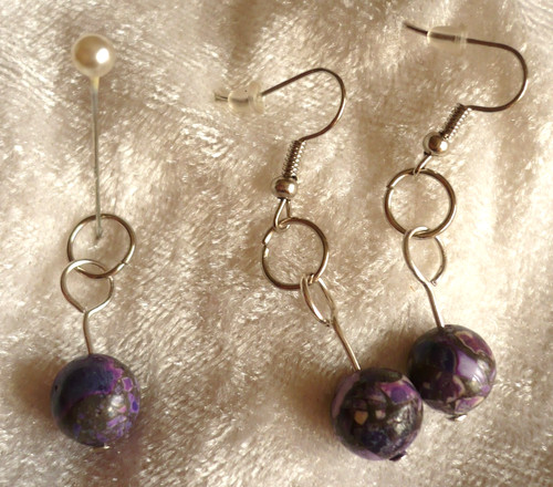 Schmuckset lila kugel - kugel, mosaik