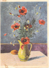 Künstler AK Blumen Mohn A.H.Daepp Kunst Verlag Pro Infirmis Stempel 1942