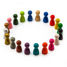 Einzelne Halmakegel Spielfiguren Pöppel Kegel Spielkegel Spielmaterial aus Holz