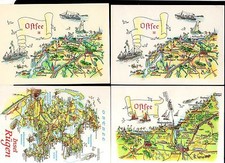 92904 4 AK DDR Landkarten AK Ostsee Rügen Verlag Bild und Heimat Reichenbach