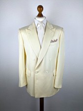 NEUW Brioni Seide Schurwolle 44 US 54 EU Elfenbein Doppelreiher ULTRARARES Sakko